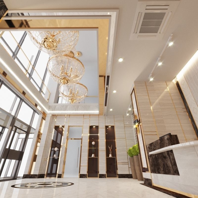 Reception and Lobby with mtl 3D model_4