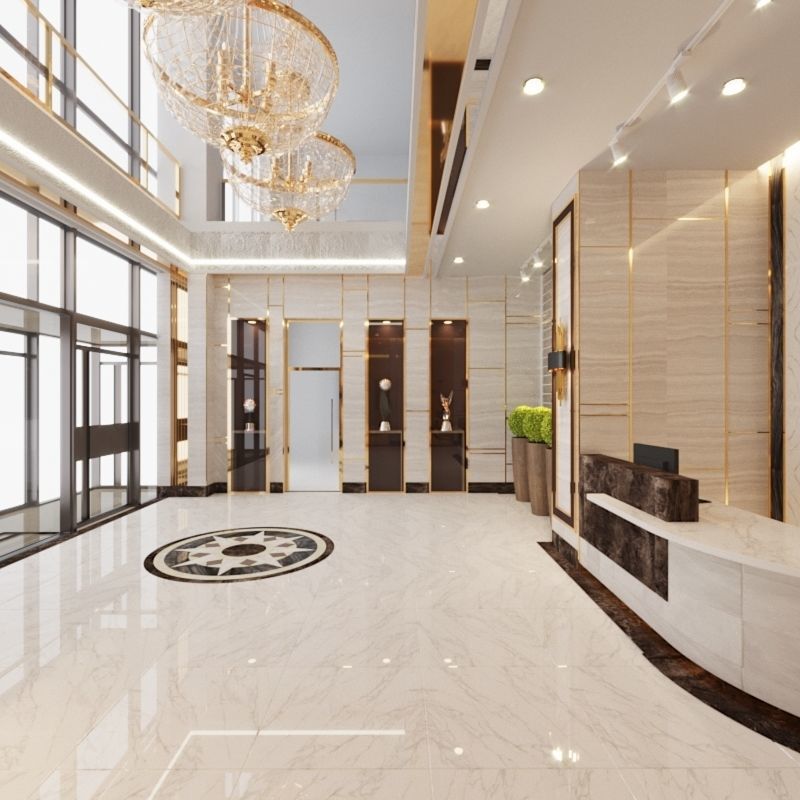Reception and Lobby with mtl 3D model_2
