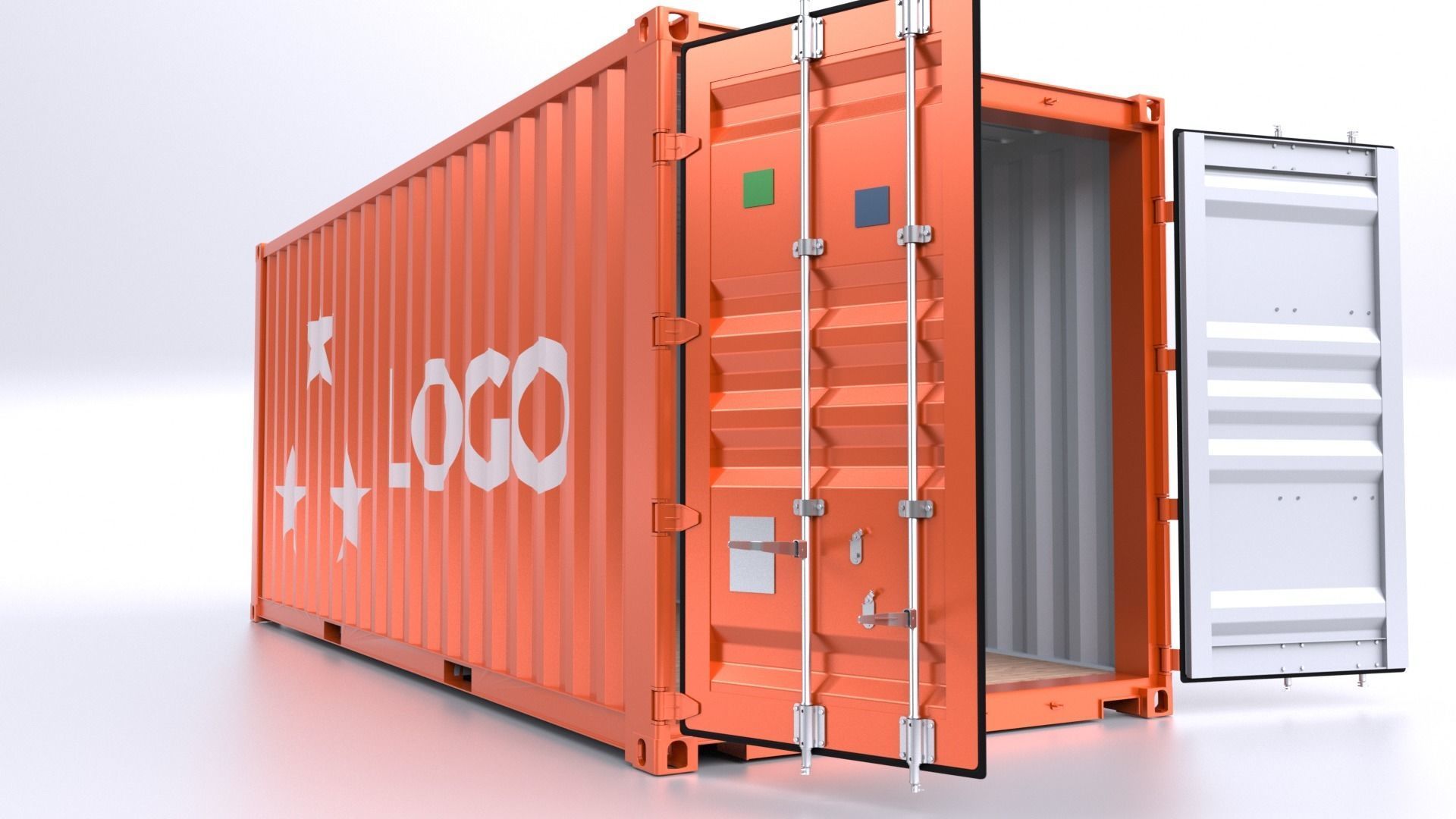 Standart Container 20ft and 40ft for Ship and Truck 3D Model Collection_11