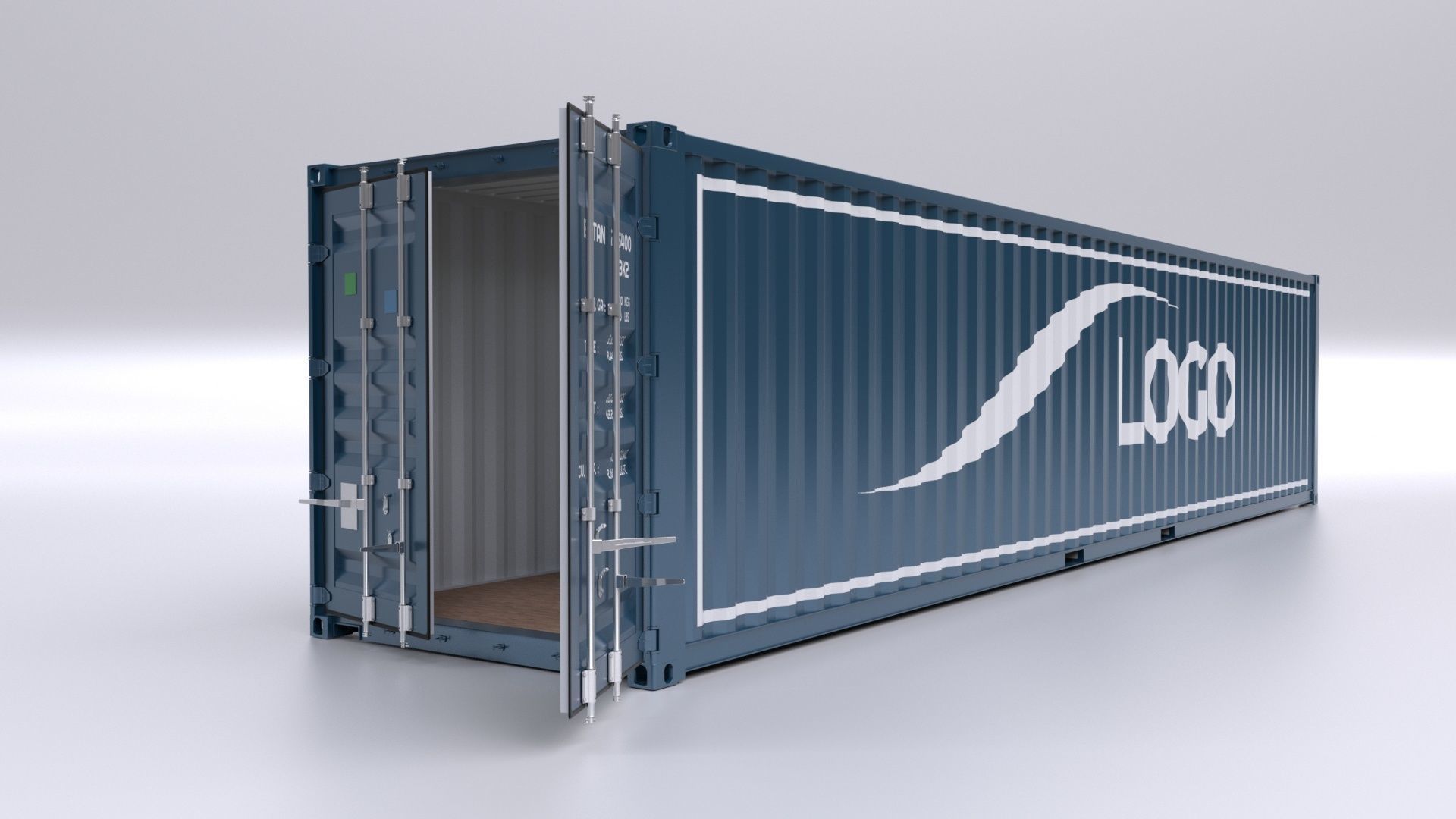 Standart Container 20ft and 40ft for Ship and Truck 3D Model Collection_1