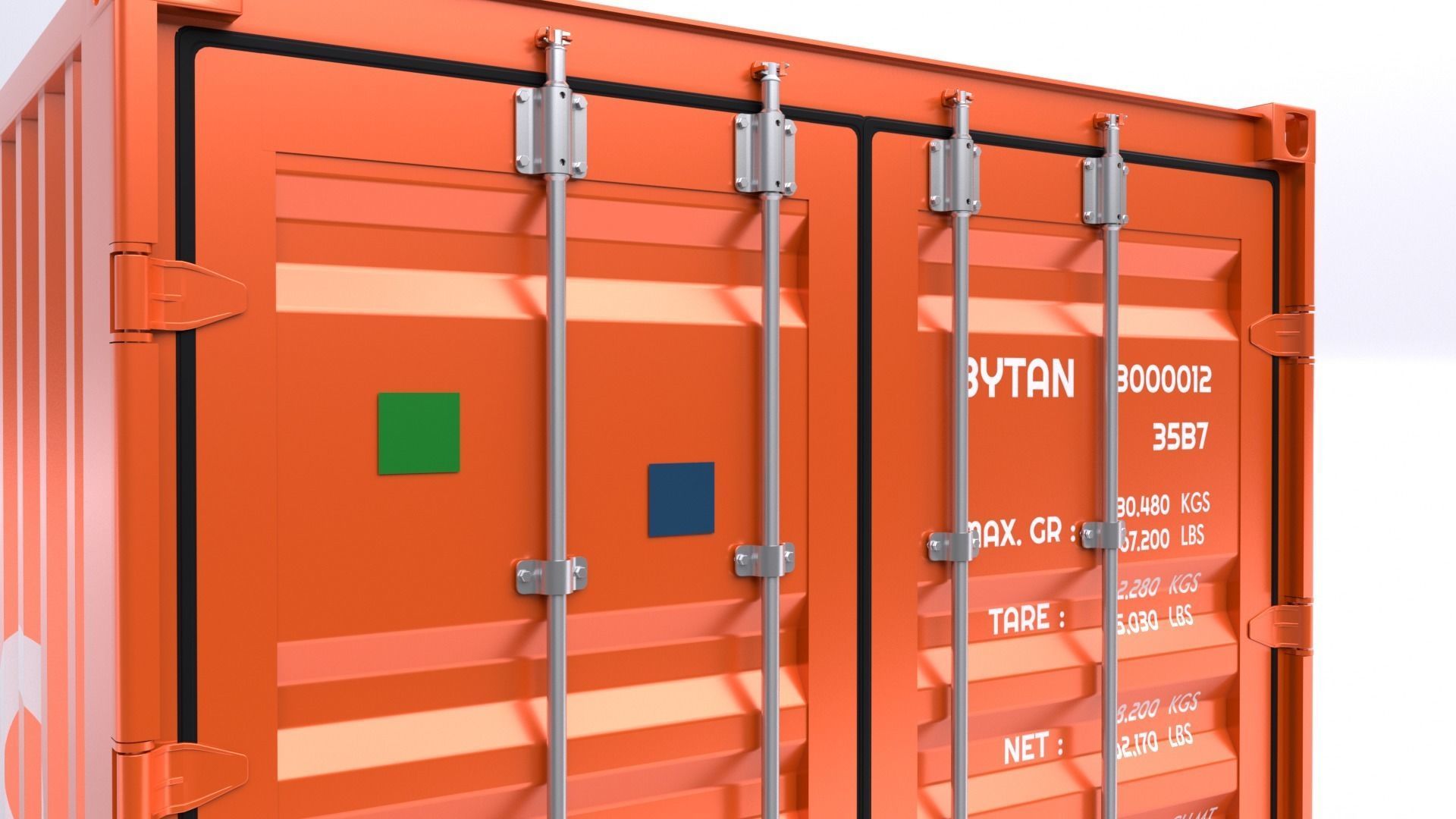 Standart Container 20ft and 40ft for Ship and Truck 3D Model Collection_13