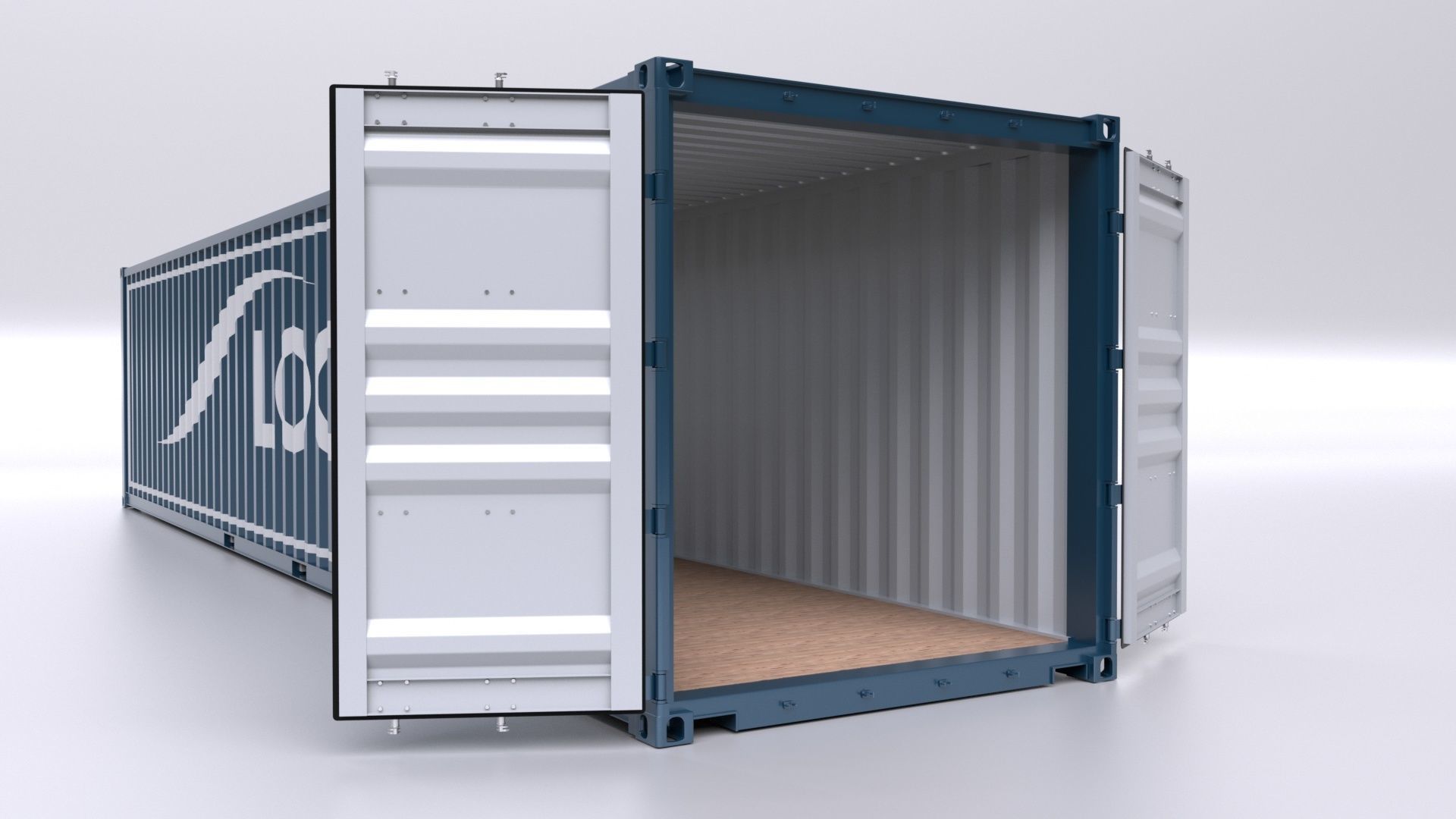Standart Container 20ft and 40ft for Ship and Truck 3D Model Collection_3