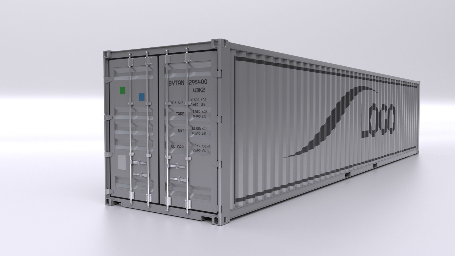 Standart Container 20ft and 40ft for Ship and Truck 3D Model Collection_4