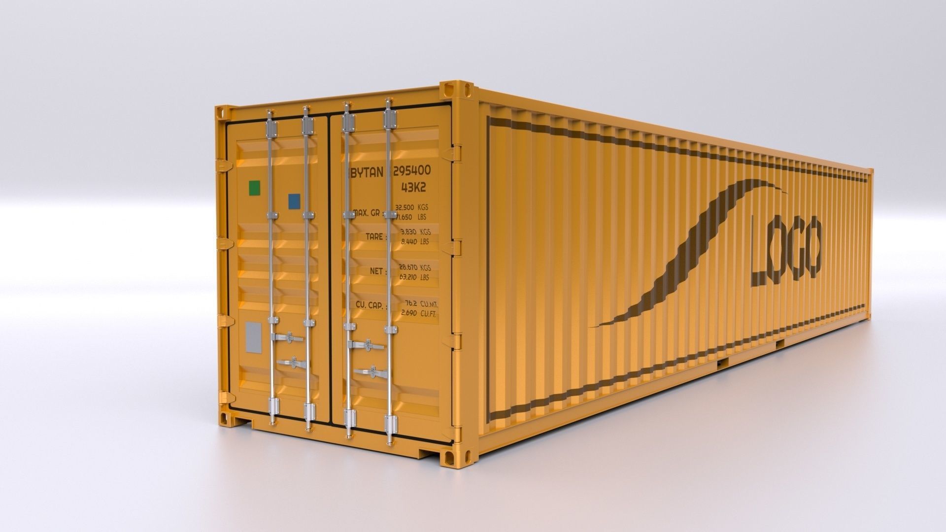 Standart Container 20ft and 40ft for Ship and Truck 3D Model Collection_6