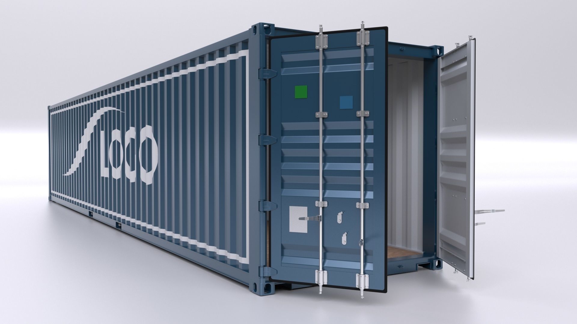 Standart Container 20ft and 40ft for Ship and Truck 3D Model Collection_7