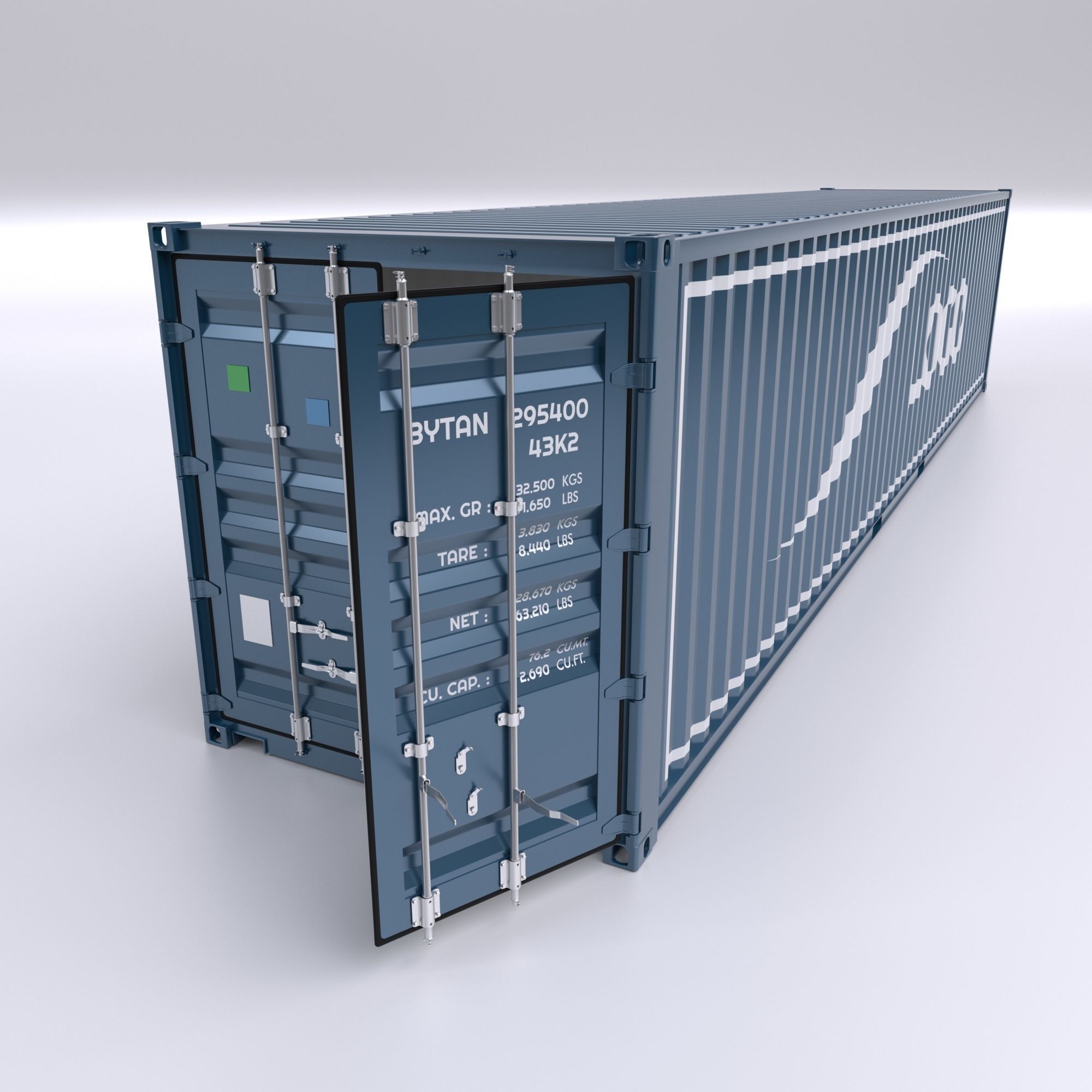 Standart Container 20ft and 40ft for Ship and Truck 3D Model Collection_2
