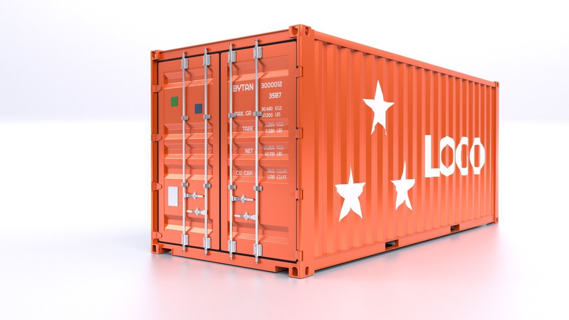 Standart Container 20ft and 40ft for Ship and Truck 3D Model Collection_8