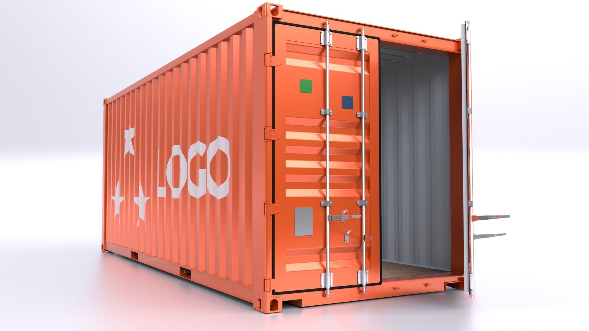 Standart Container 20ft and 40ft for Ship and Truck 3D Model Collection_9