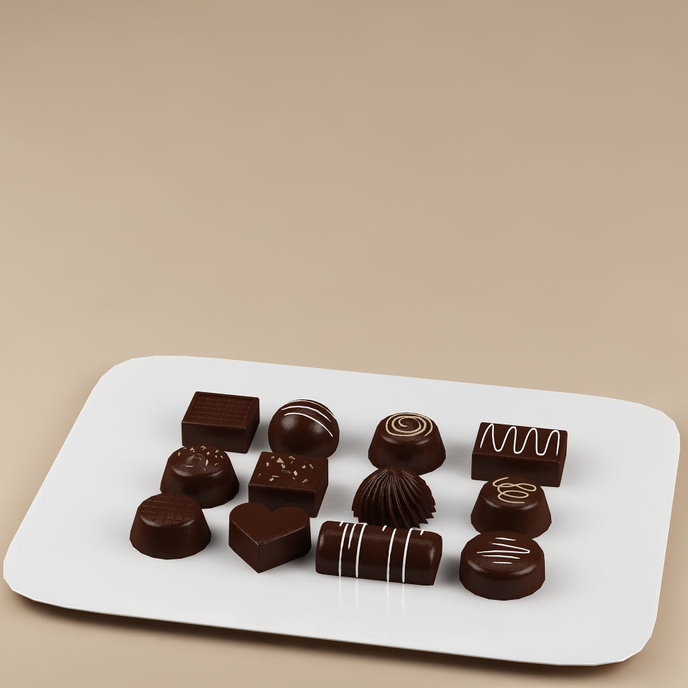 Cake 15 Chocolates  3D model_2