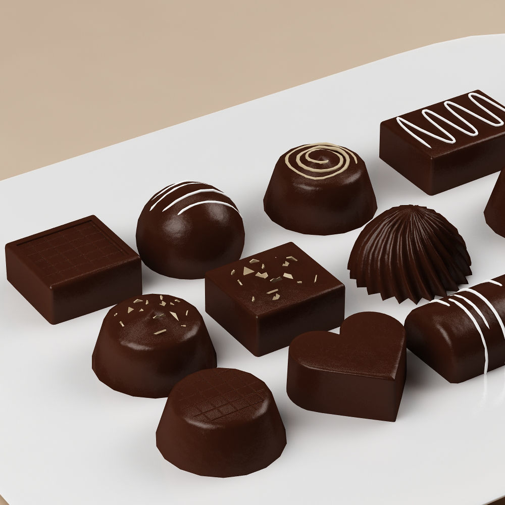 Cake 15 Chocolates  3D model_3