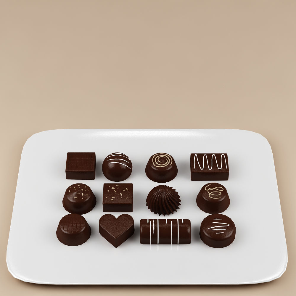 Cake 15 Chocolates  3D model_1