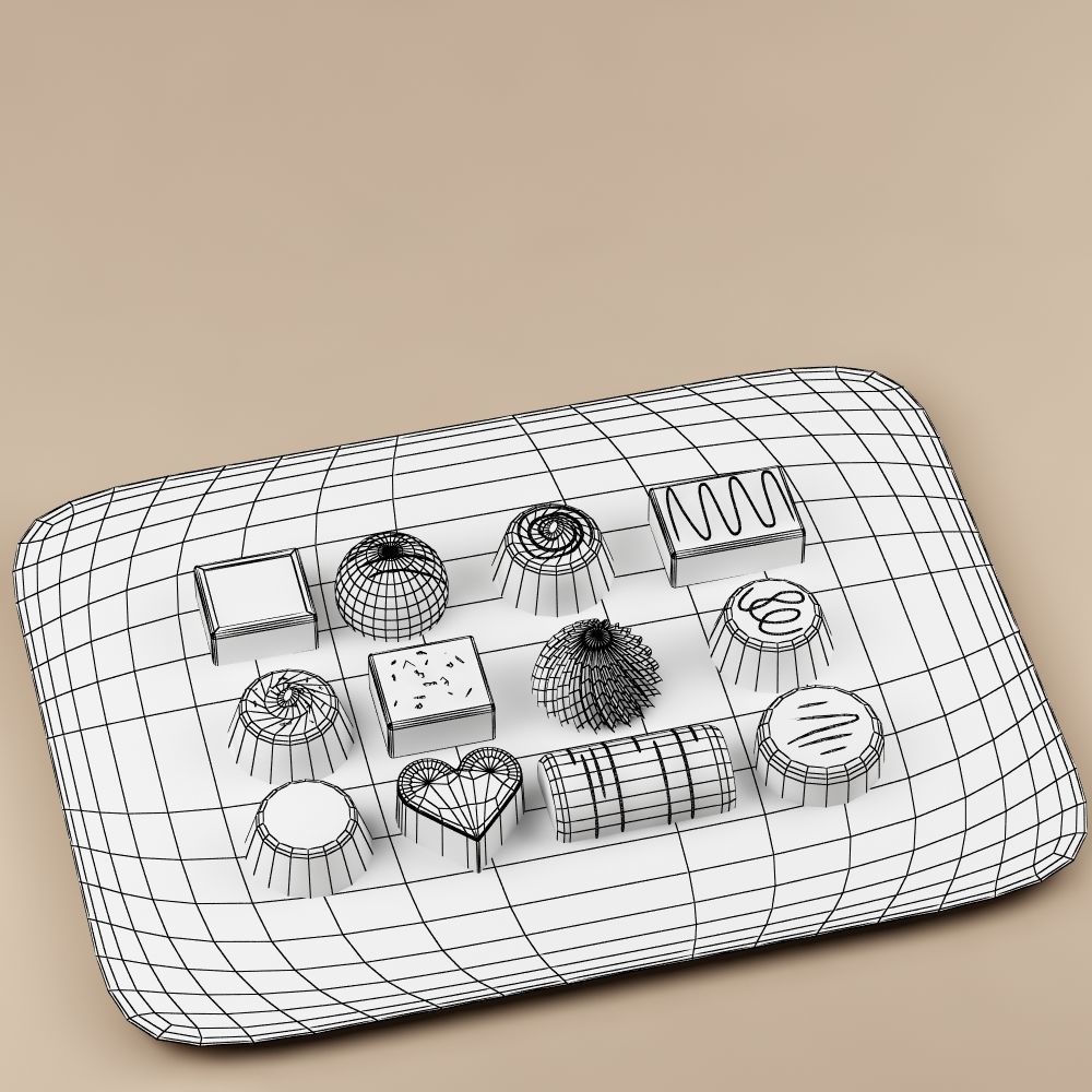 Cake 15 Chocolates  3D model_7