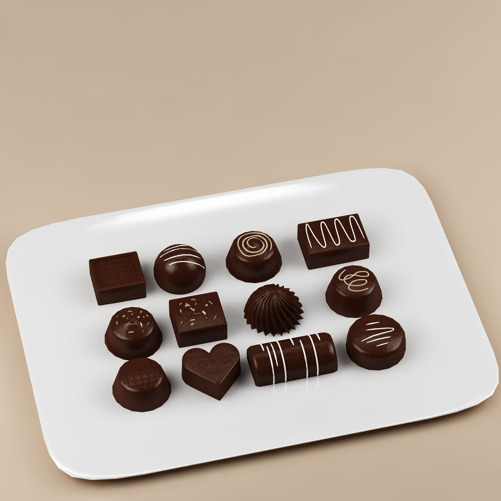Cake 15 Chocolates  3D model_4
