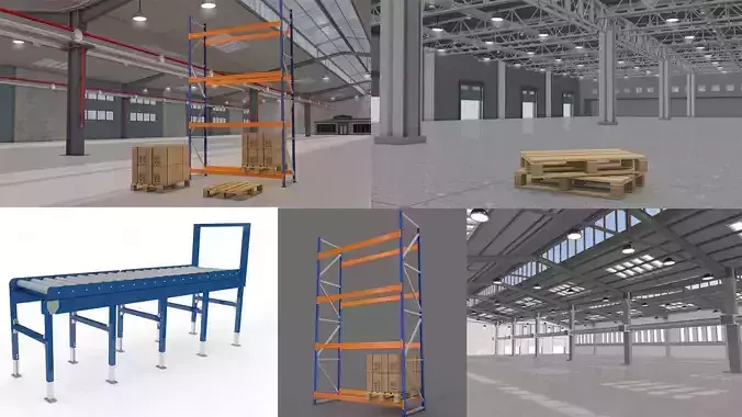 Warehouse and Pallet and Rack Collection 