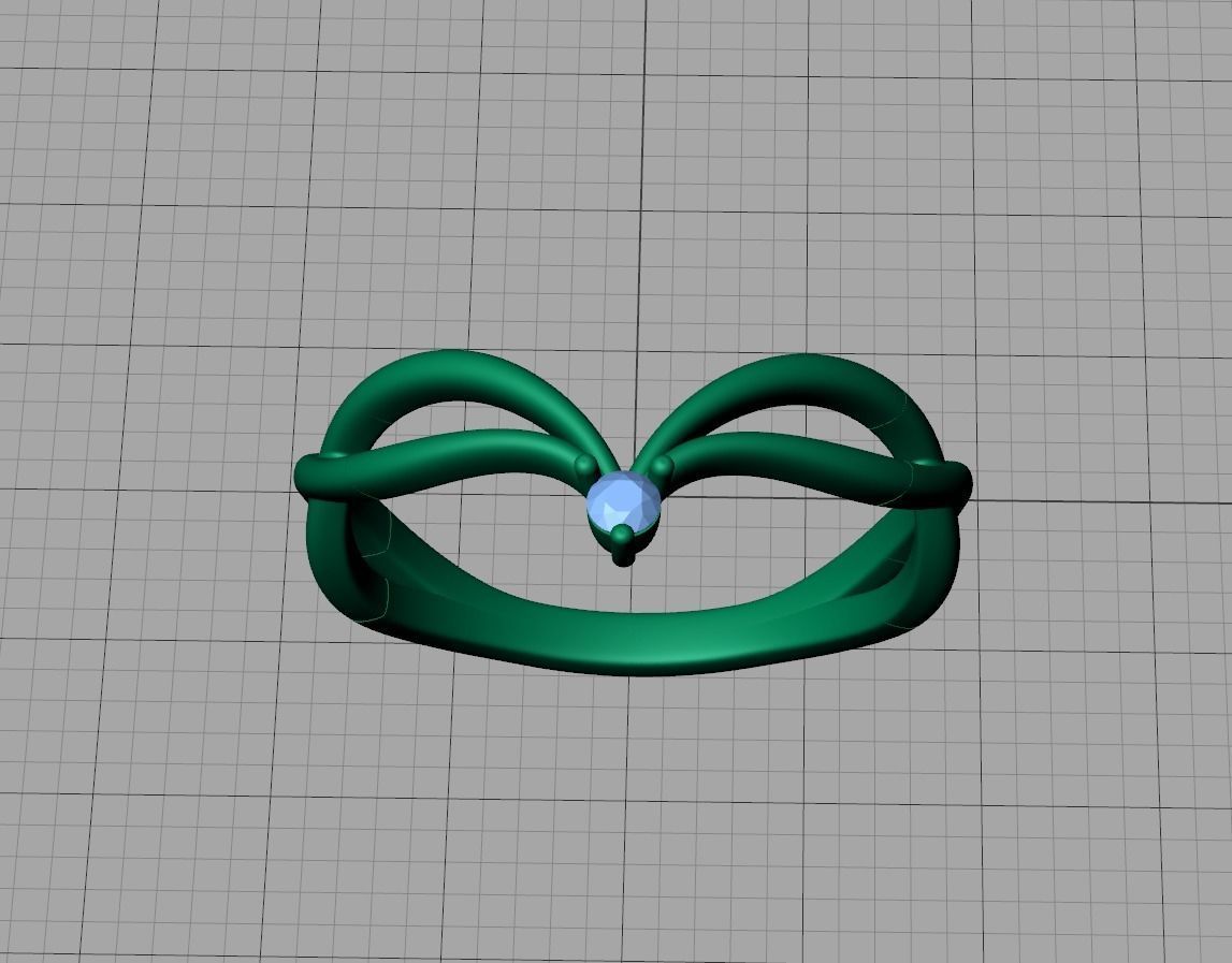 V-shape Vine band ring 3dmodel 3D print model_6