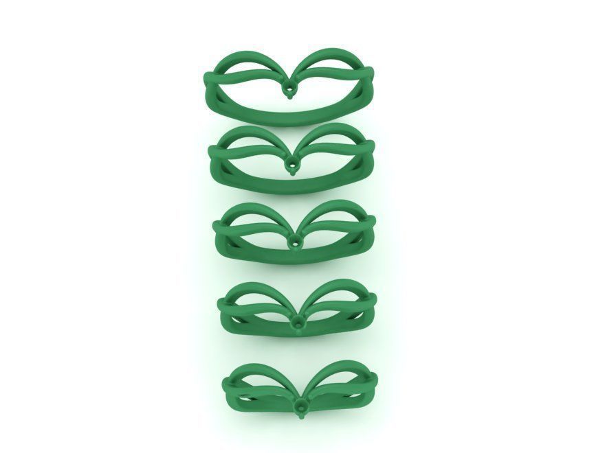 V-shape Vine band ring 3dmodel 3D print model_9