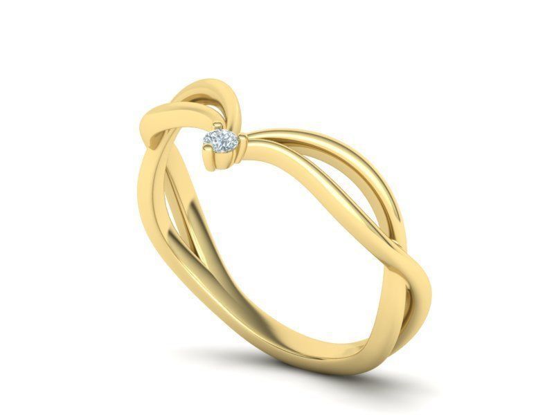 V-shape Vine band ring 3dmodel 3D print model_19