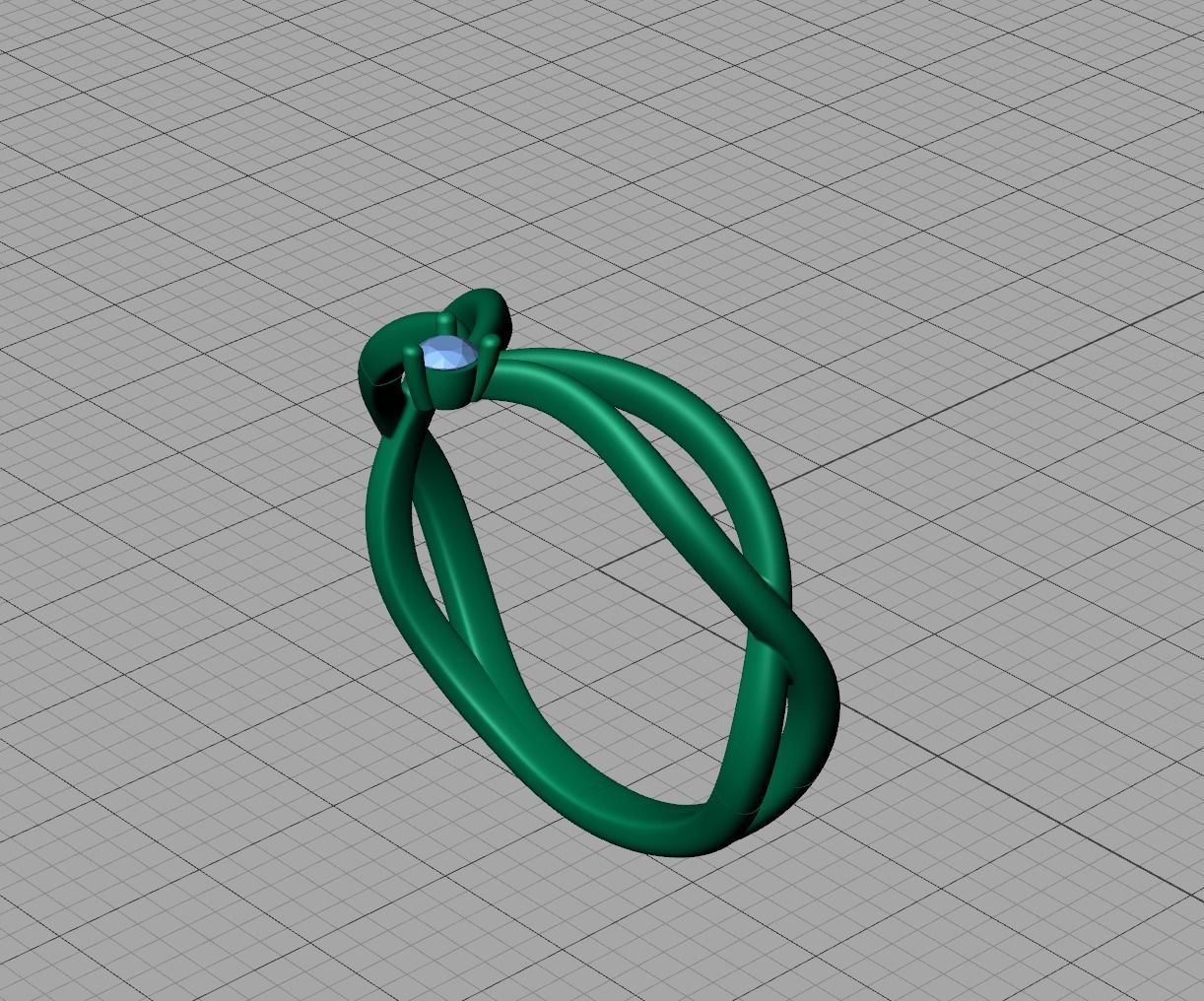 V-shape Vine band ring 3dmodel 3D print model_5