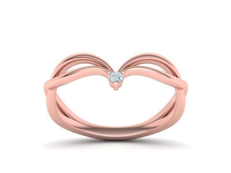 V-shape Vine band ring 3dmodel 3D print model_17