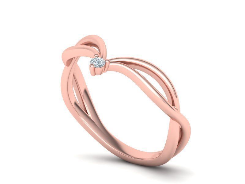 V-shape Vine band ring 3dmodel 3D print model_21