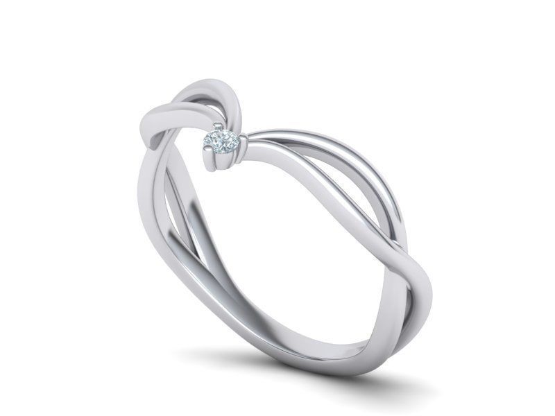 V-shape Vine band ring 3dmodel 3D print model_20