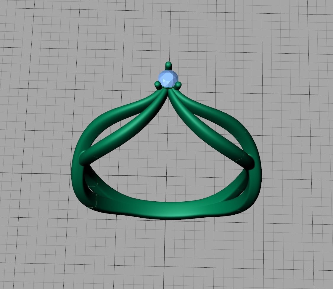V-shape Vine band ring 3dmodel 3D print model_7