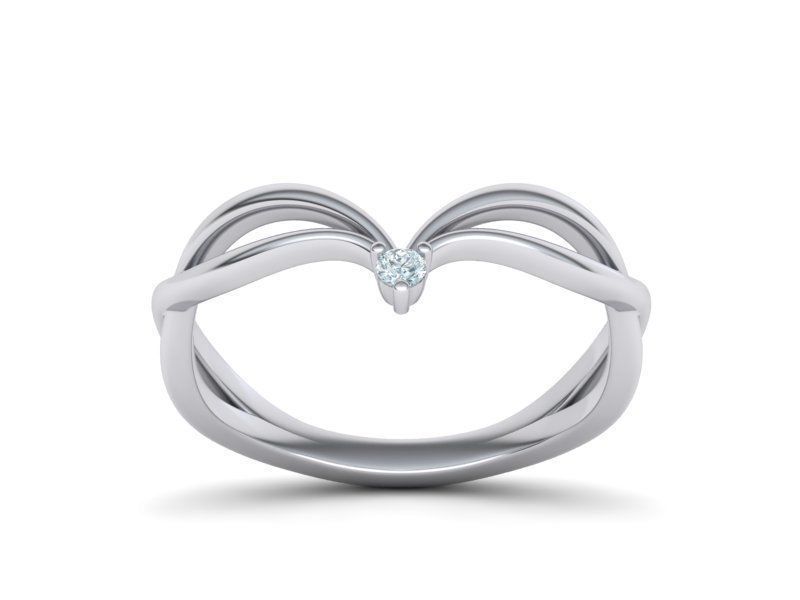 V-shape Vine band ring 3dmodel 3D print model_16