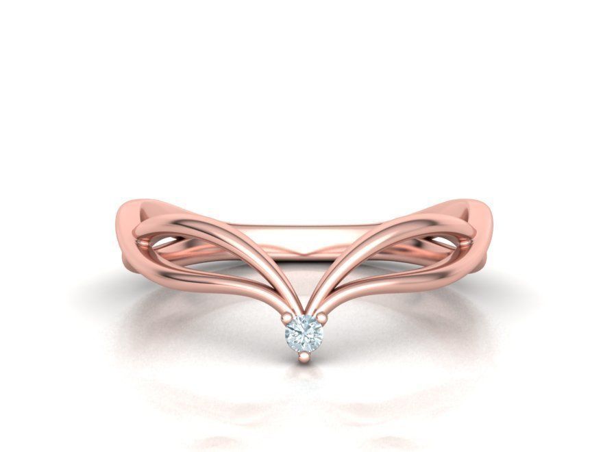 V-shape Vine band ring 3dmodel 3D print model_12