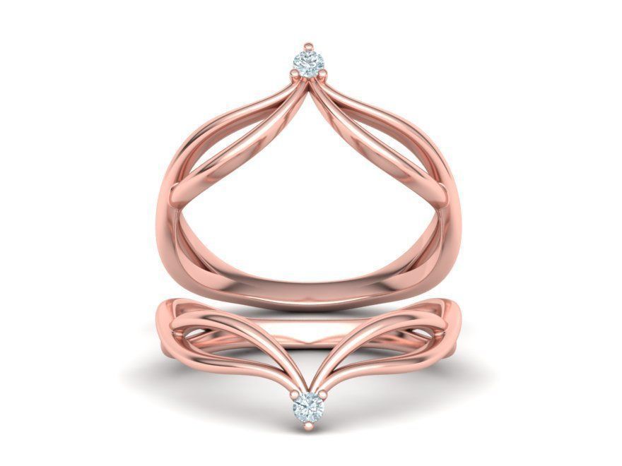 V-shape Vine band ring 3dmodel 3D print model_15