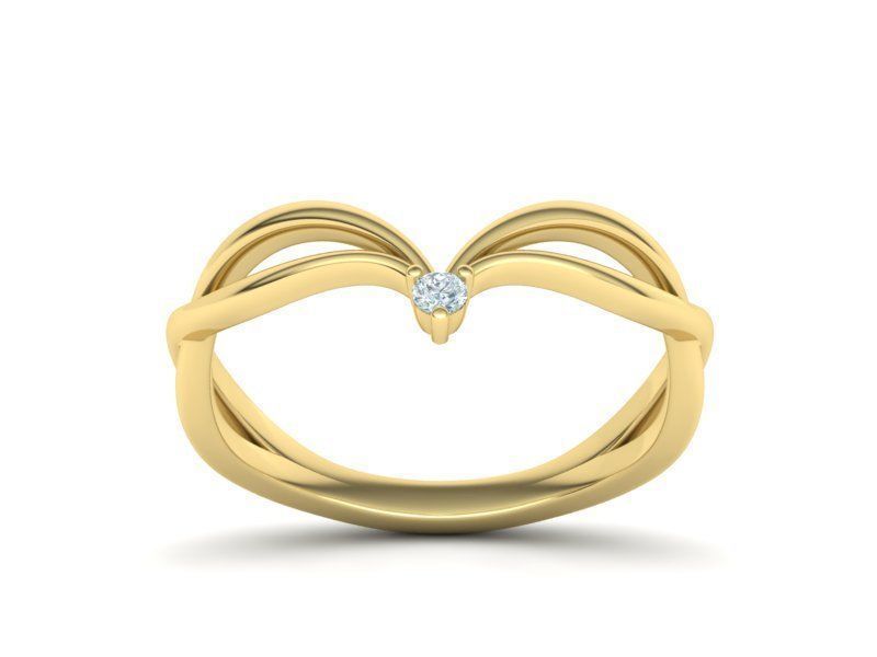 V-shape Vine band ring 3dmodel 3D print model_18