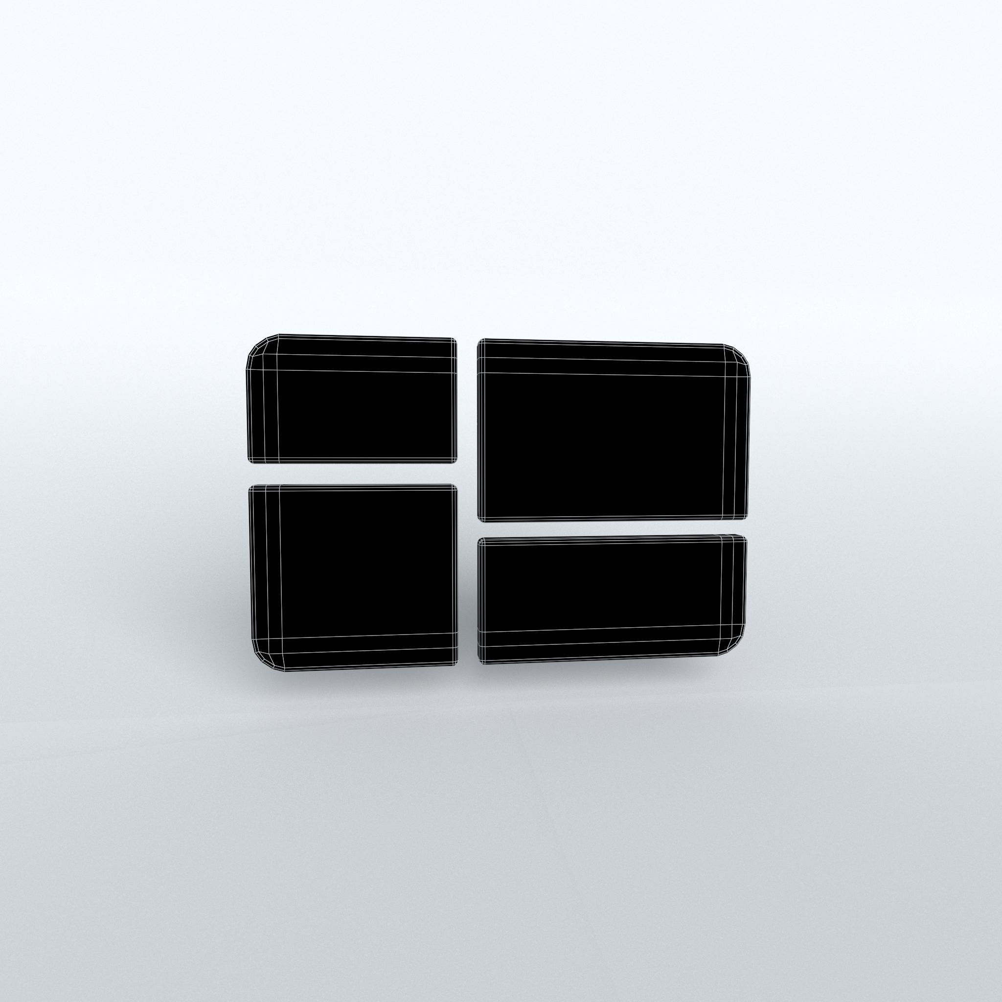 Windows 1Logo v1 003 Free low-poly 3D model_4
