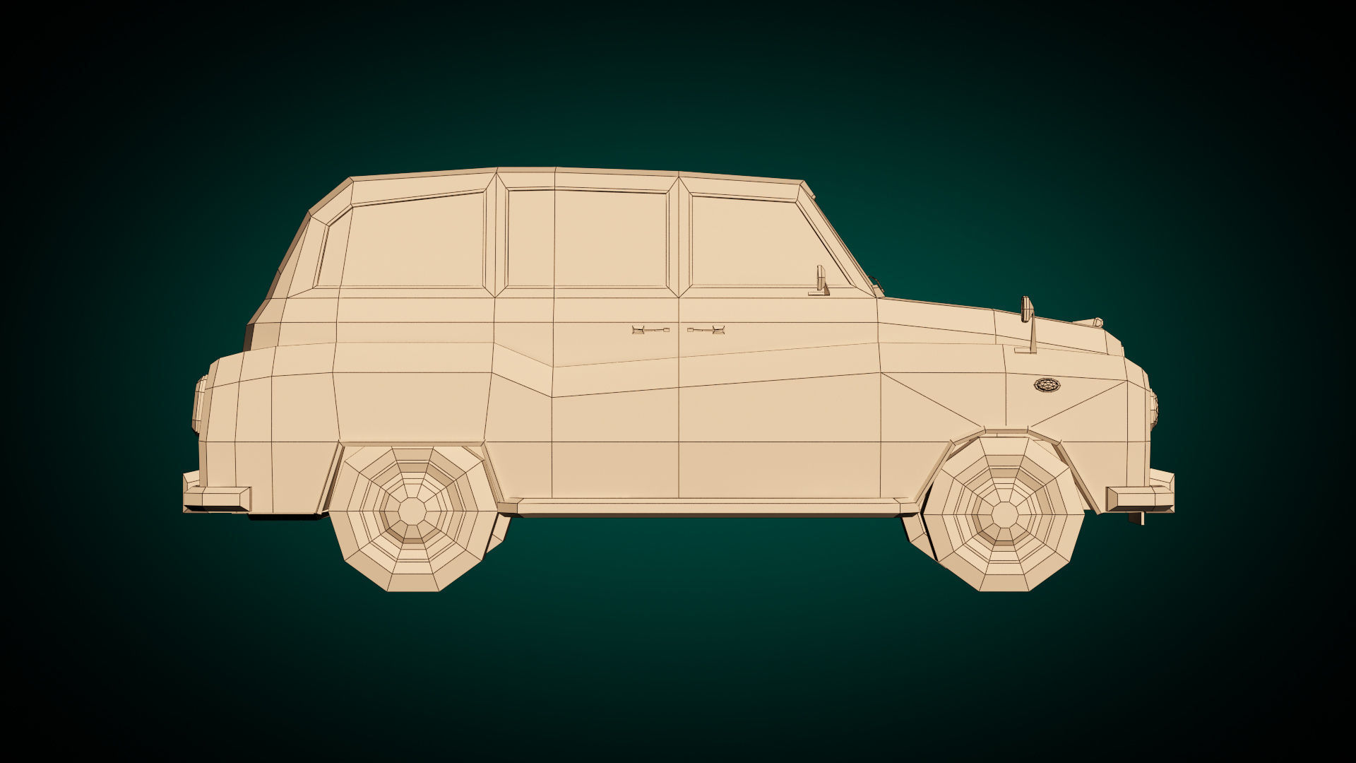 Low Poly Sedan Car 10 Low-poly 3D model_11