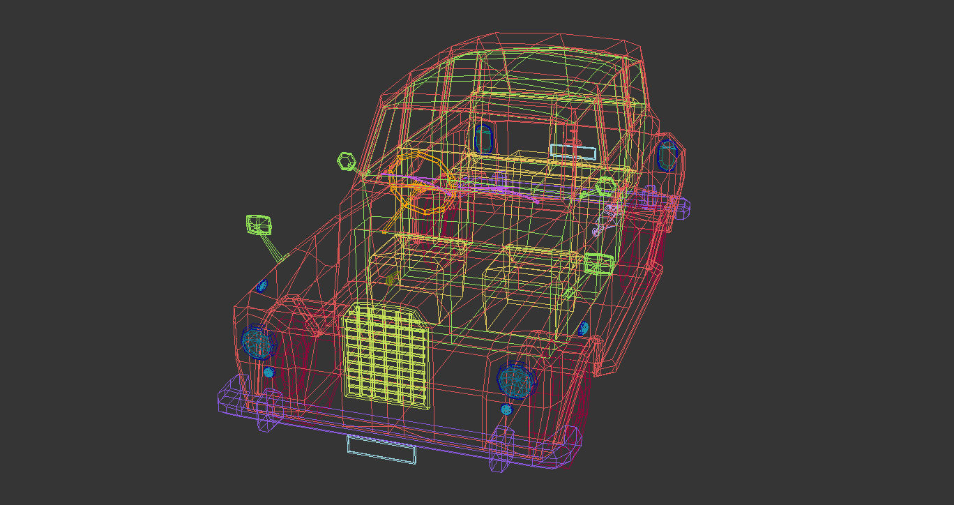 Low Poly Sedan Car 10 Low-poly 3D model_14
