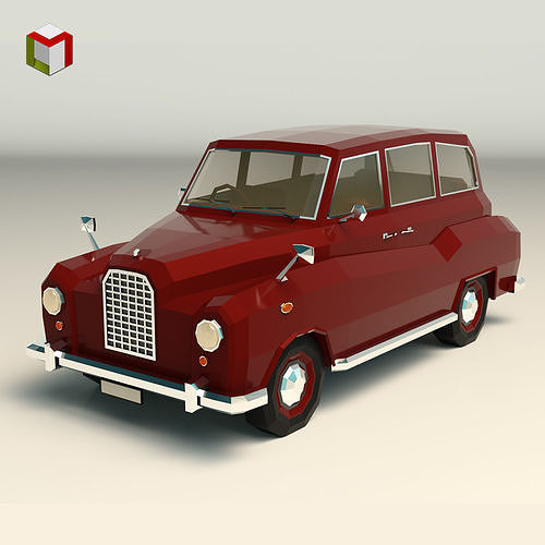 Low Poly Sedan Car 10 Low-poly 3D model