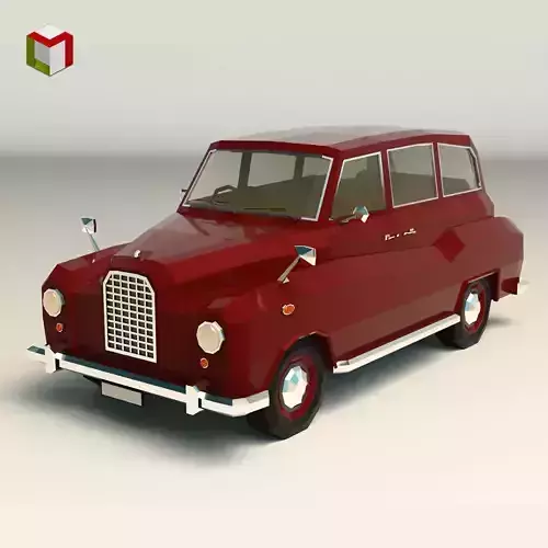 Low Poly Sedan Car 10 Low-poly 3D model
