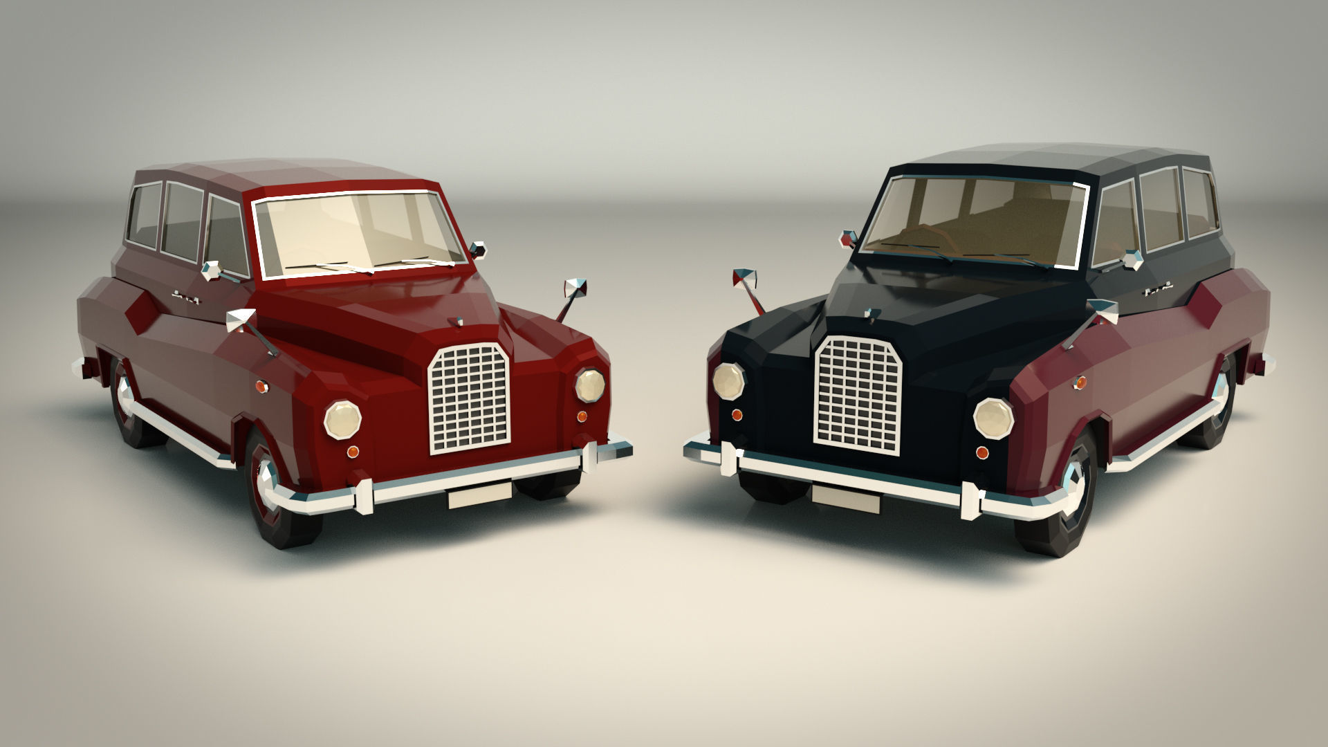 Low Poly Sedan Car 10 Low-poly 3D model_2