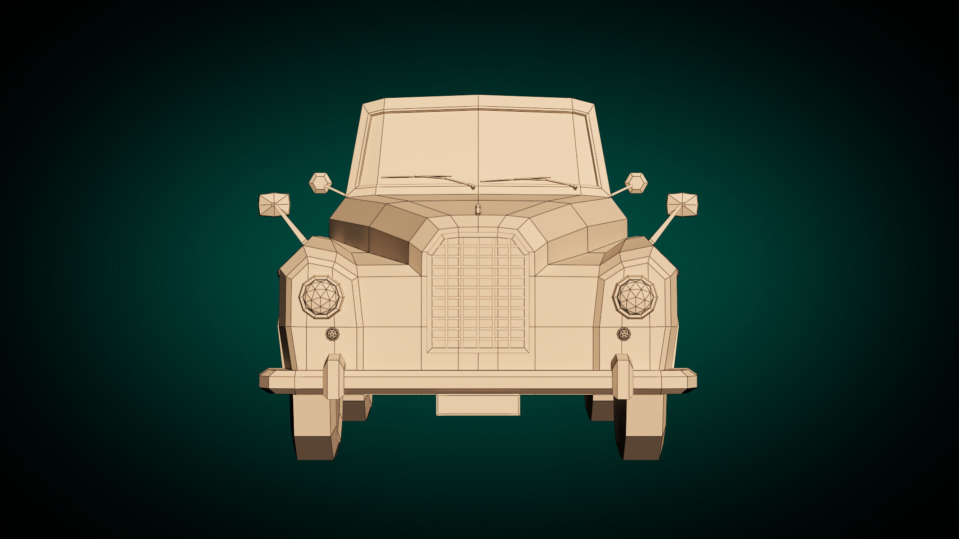 Low Poly Sedan Car 10 Low-poly 3D model_10