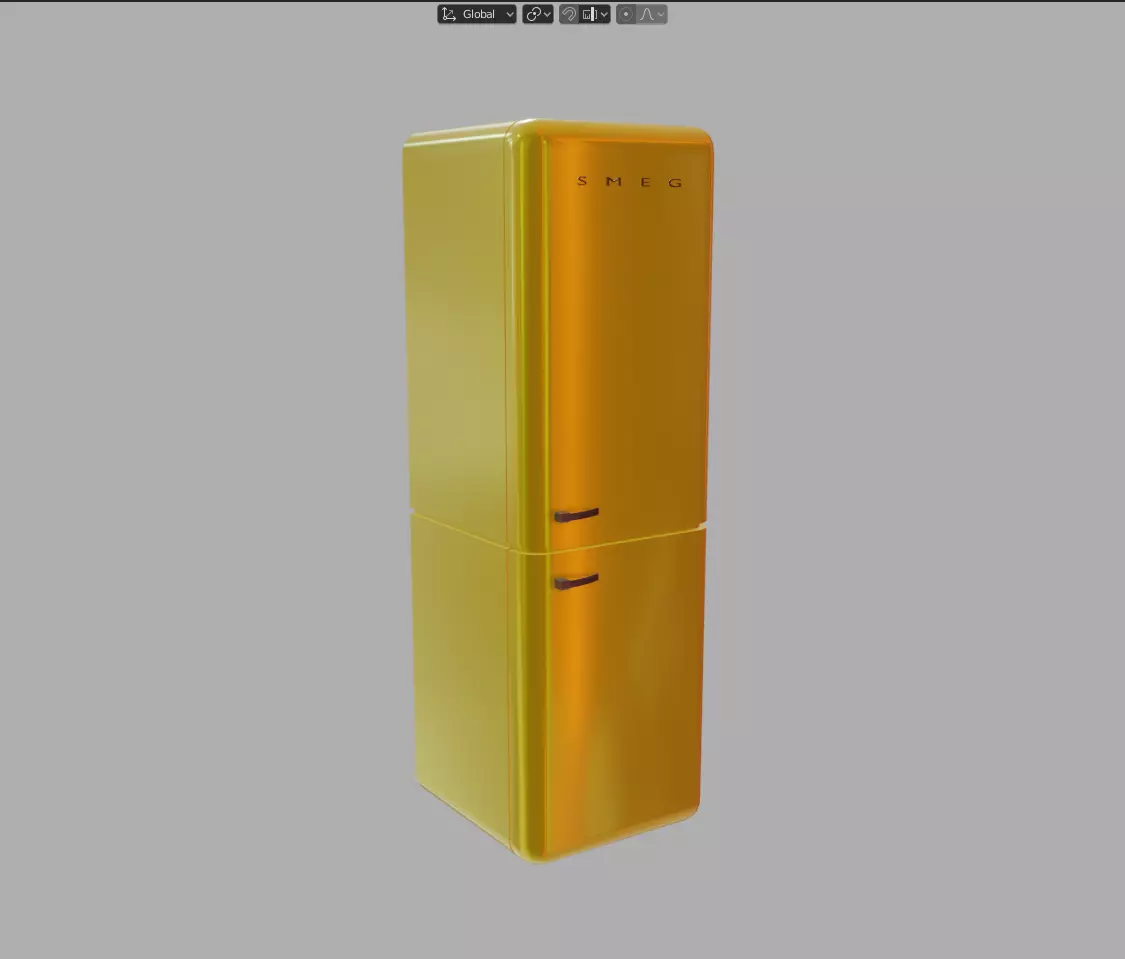Retro fridge Free 3D model