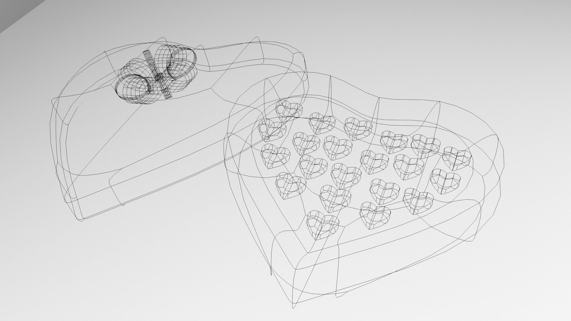 Heart Shape Chocolate Box with Ribbon 3D model_4