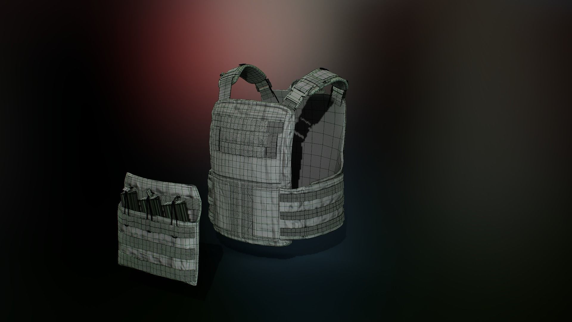 Crye Cage VEST Low-poly 3D model_11
