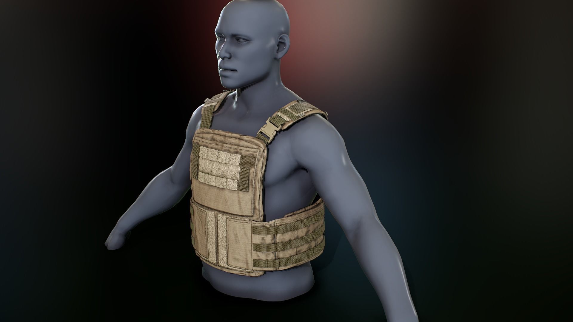 Crye Cage VEST Low-poly 3D model_4
