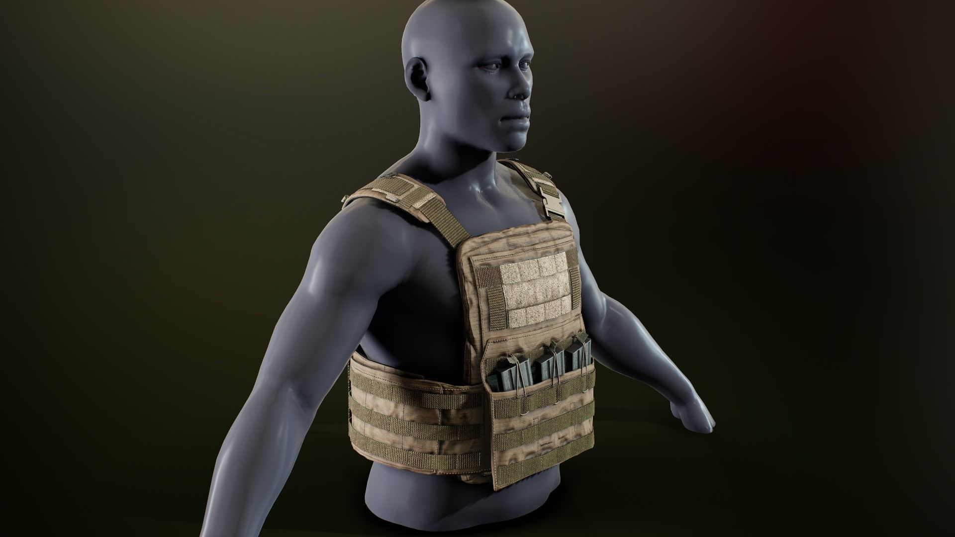 Crye Cage VEST Low-poly 3D model_1
