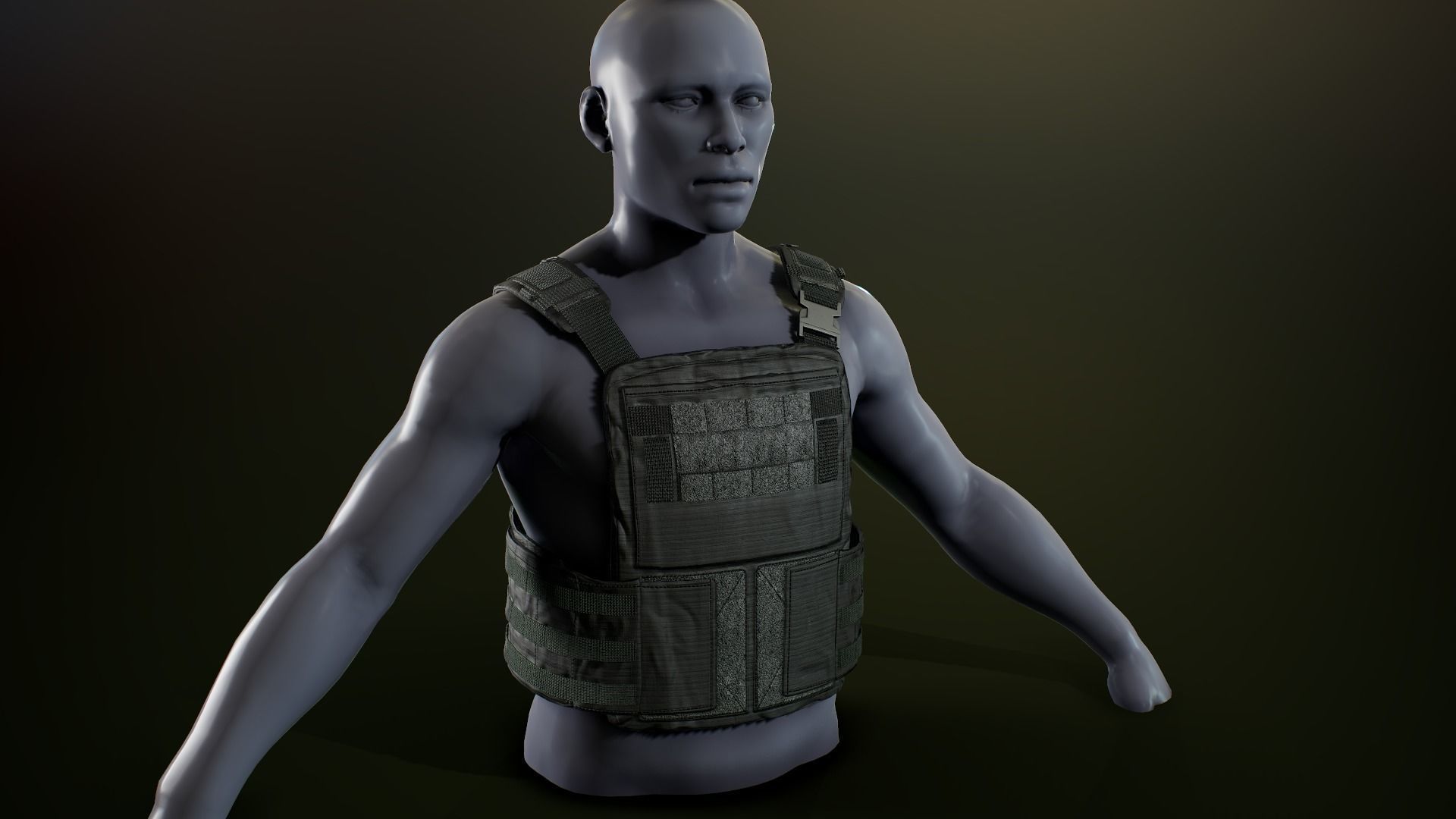 Crye Cage VEST Low-poly 3D model_10