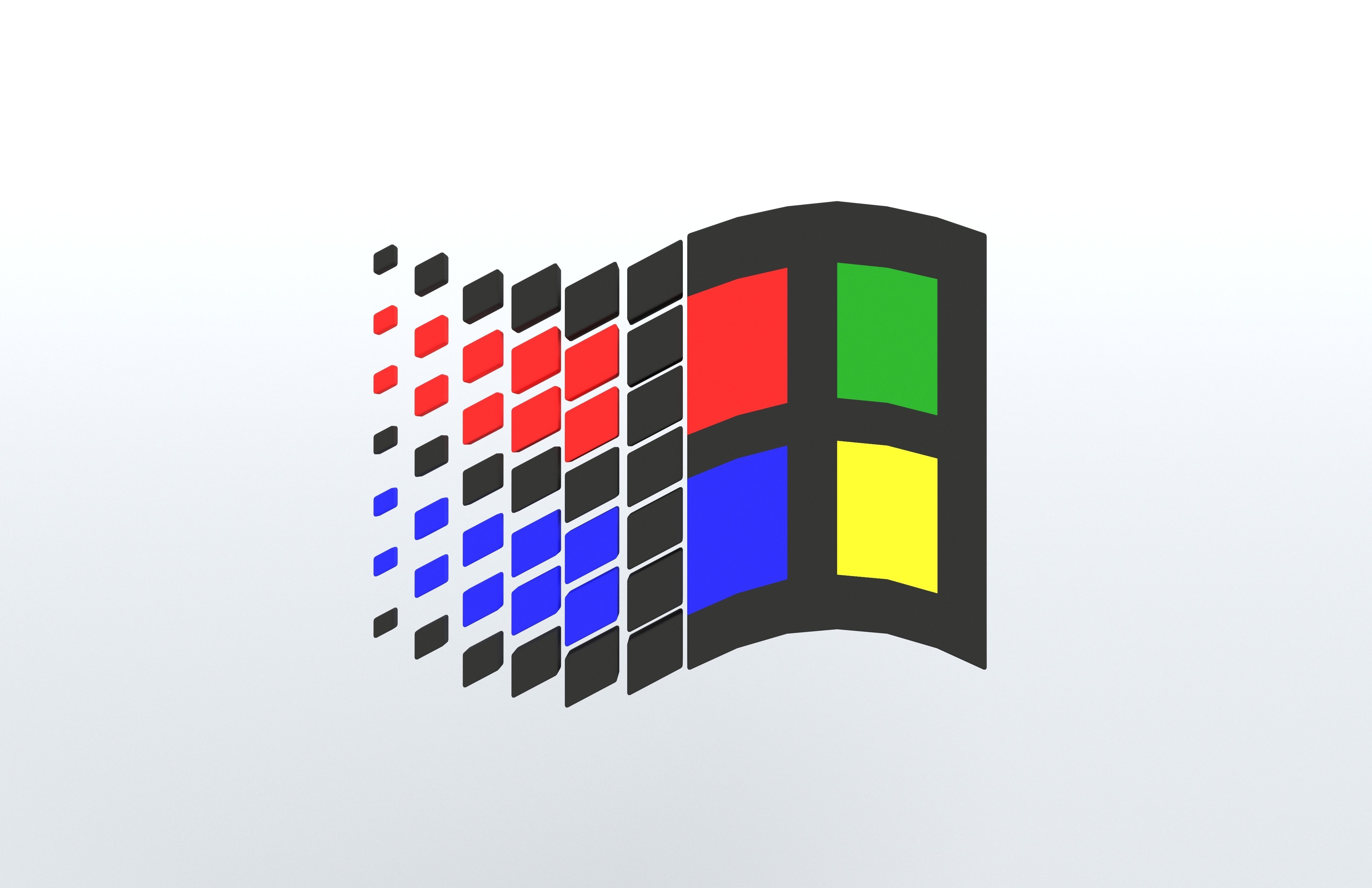 Windows 95 Logo v1 001 Free low-poly 3D model_1