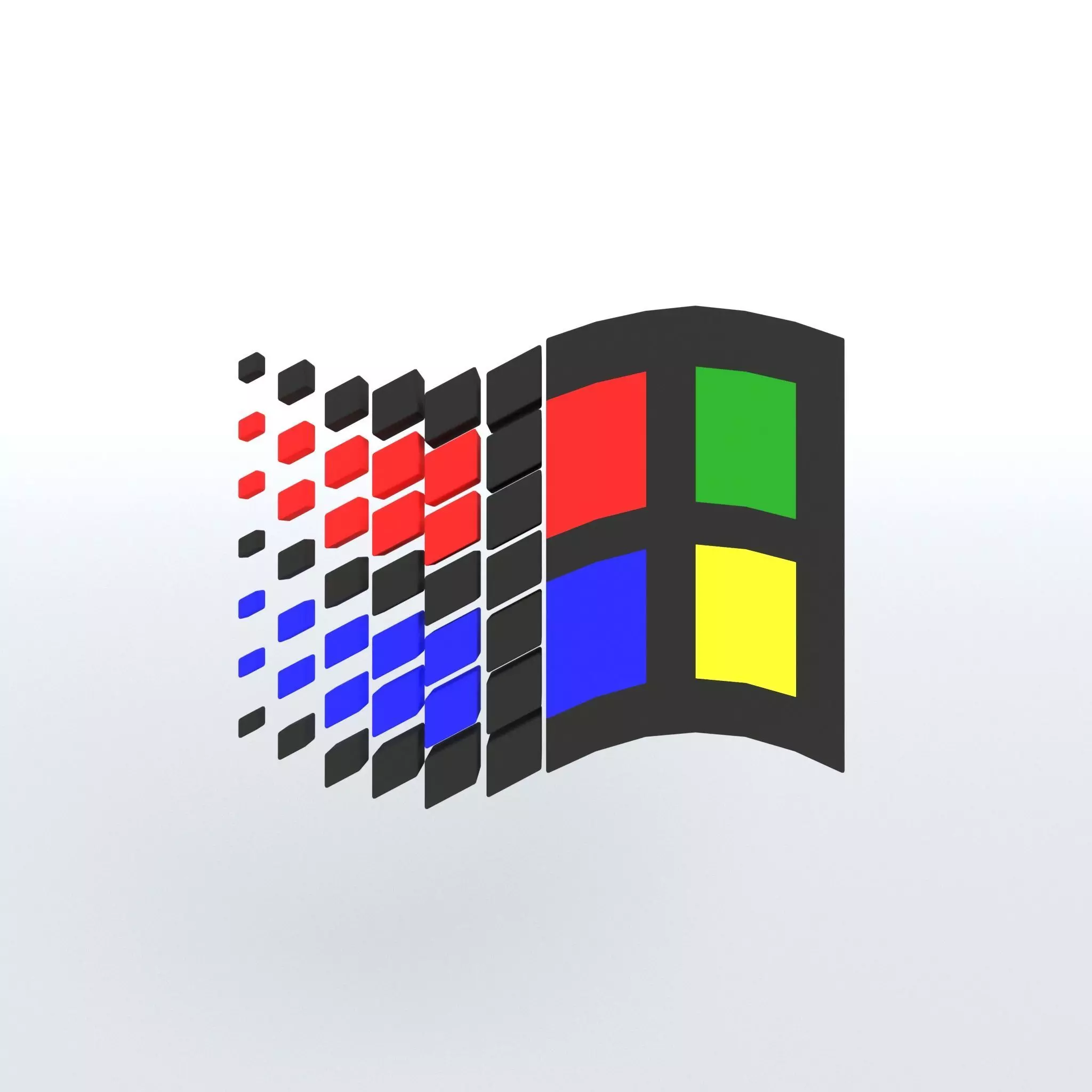 Windows 95 Logo v1 001 Free low-poly 3D model_0
