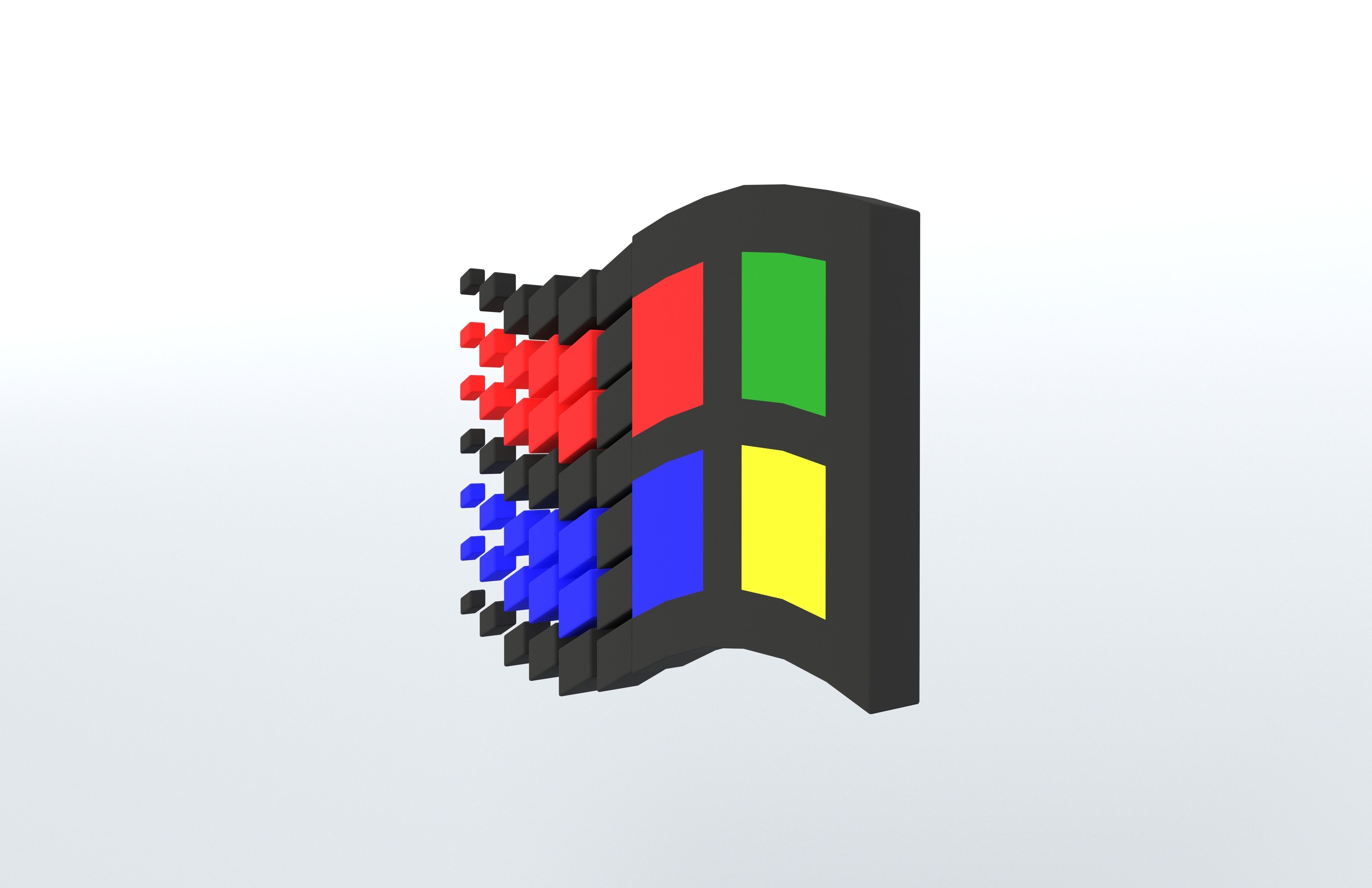 Windows 95 Logo v1 001 Free low-poly 3D model_2