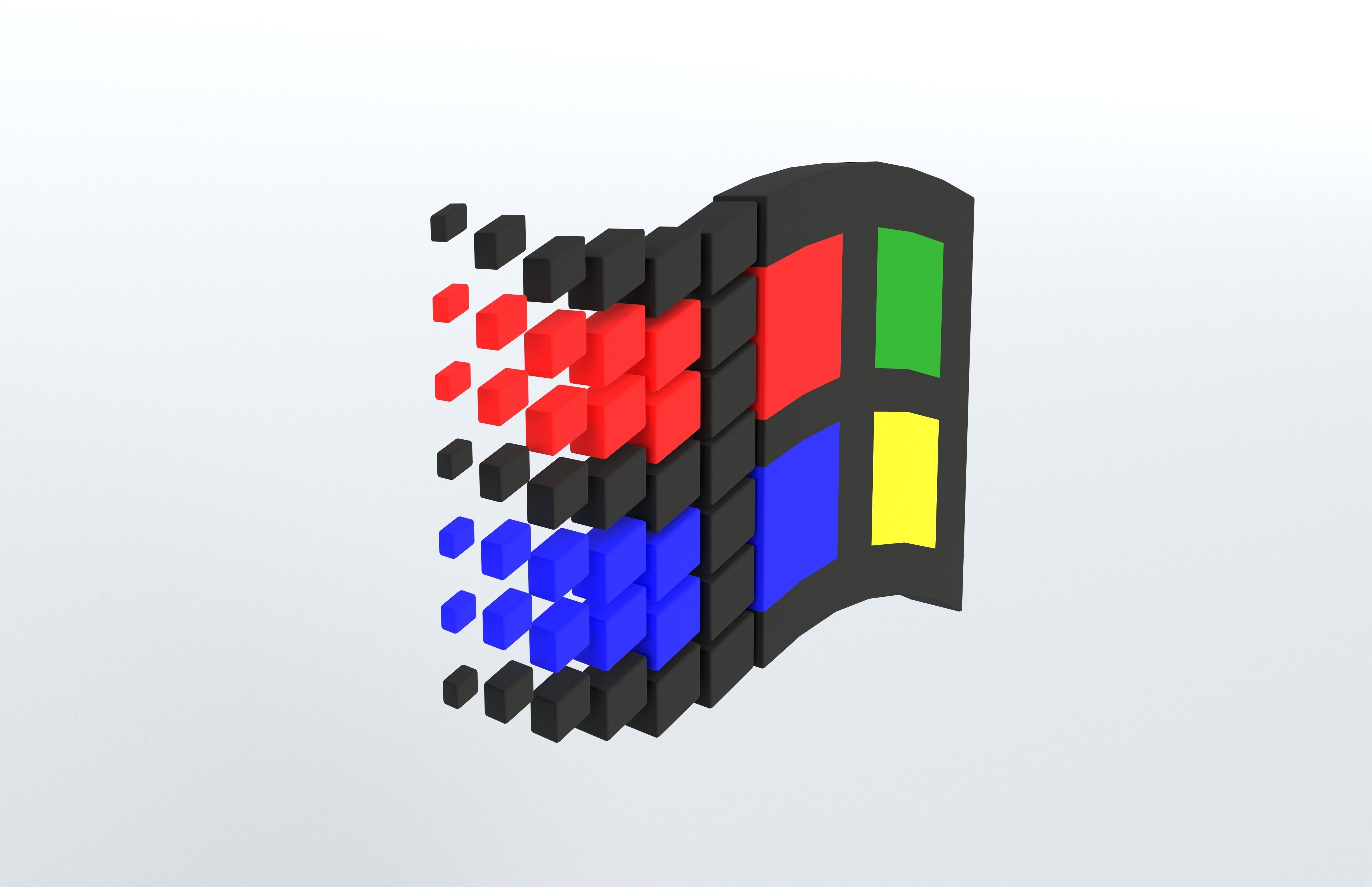 Windows 95 Logo v1 001 Free low-poly 3D model_3