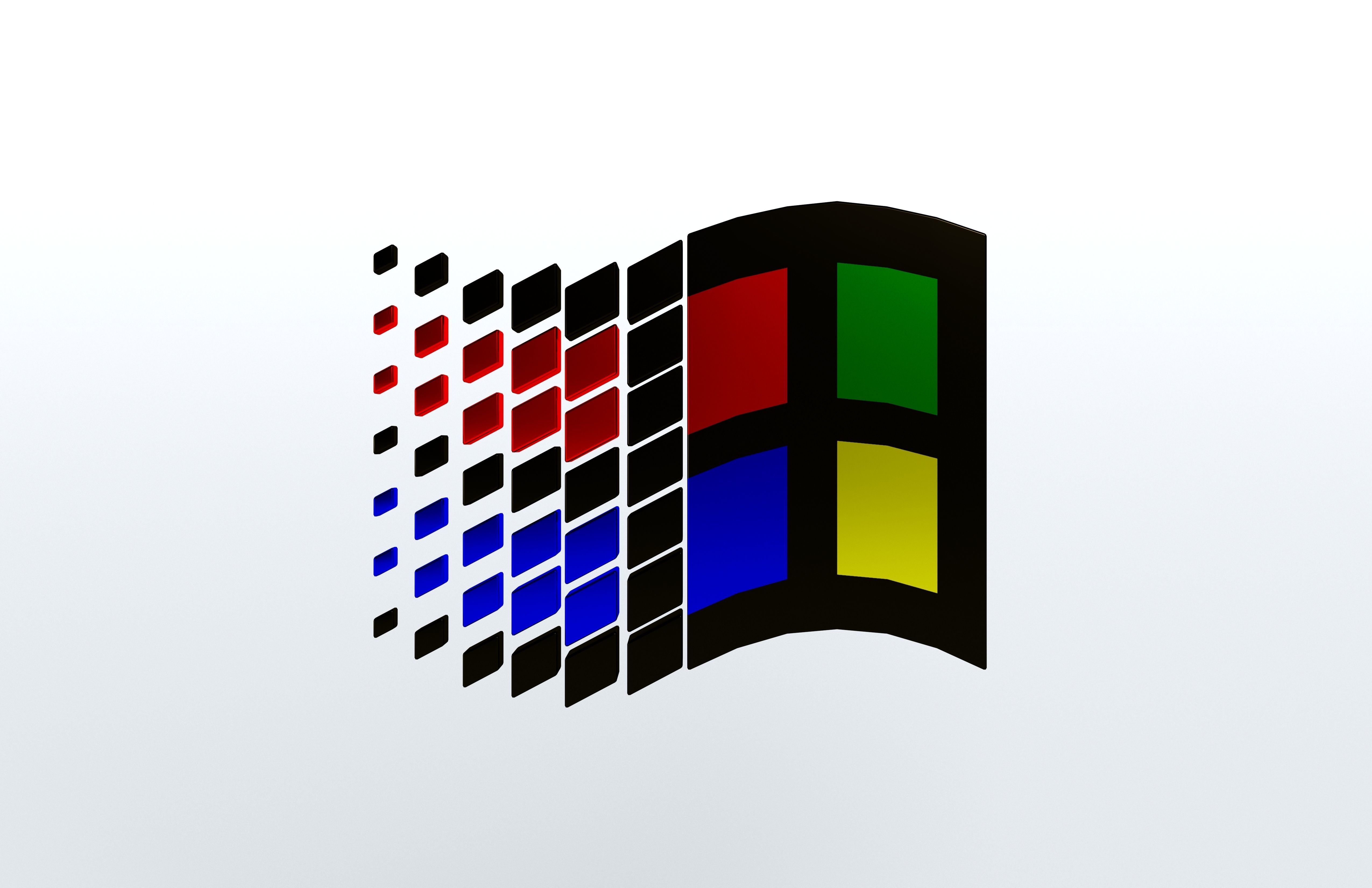Windows 95 Logo v1 002 Free low-poly 3D model_1