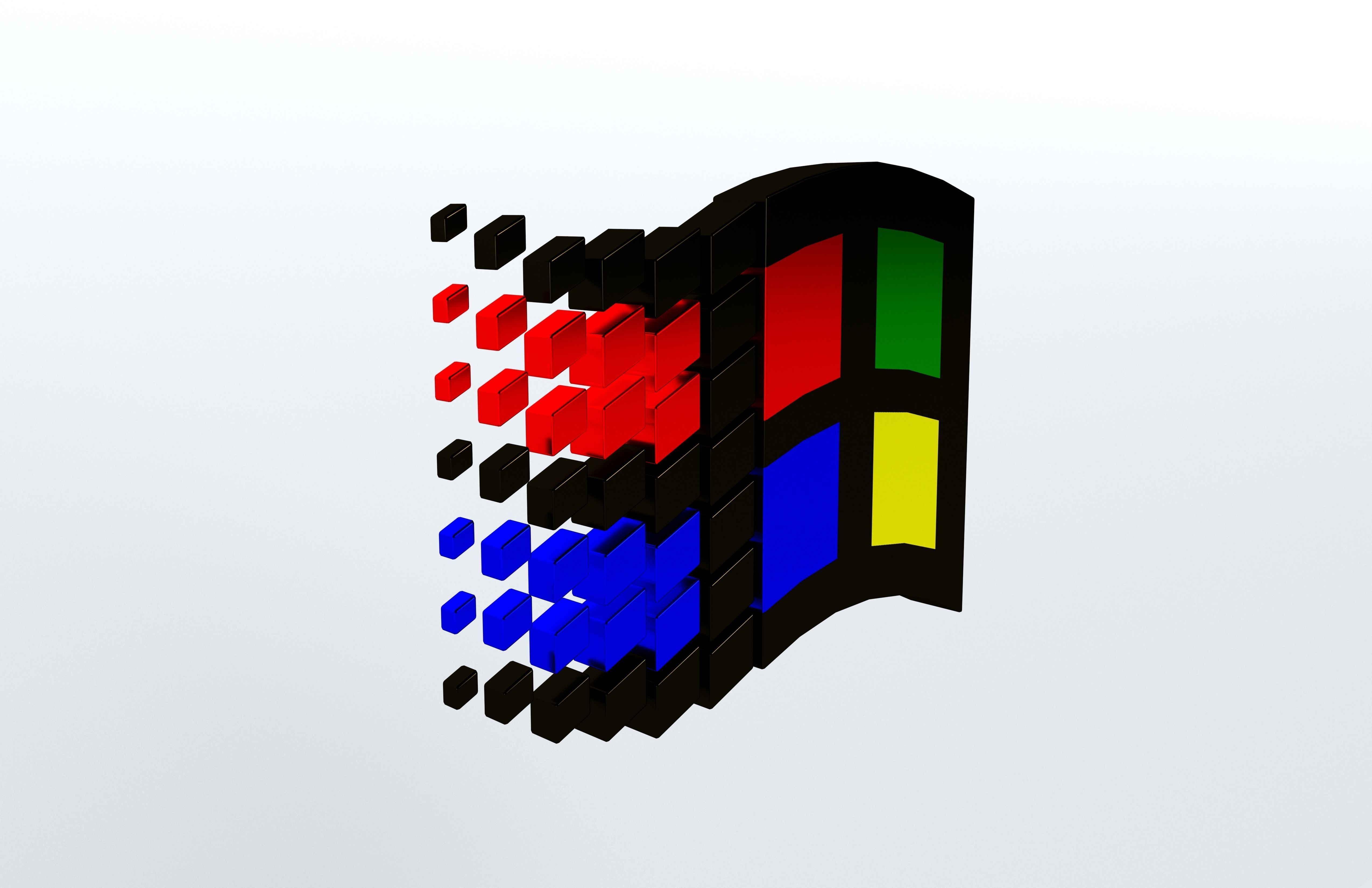 Windows 95 Logo v1 002 Free low-poly 3D model_2