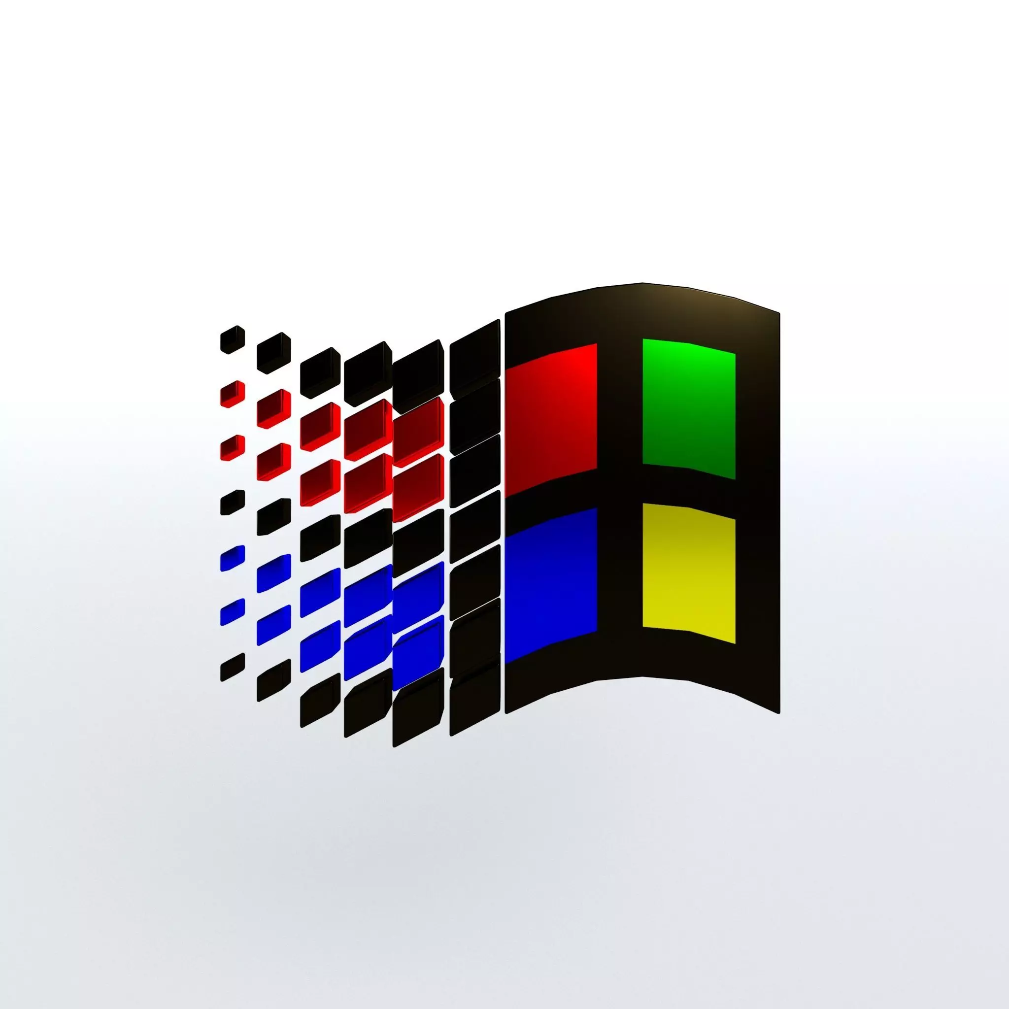Windows 95 Logo v1 002 Free low-poly 3D model_0